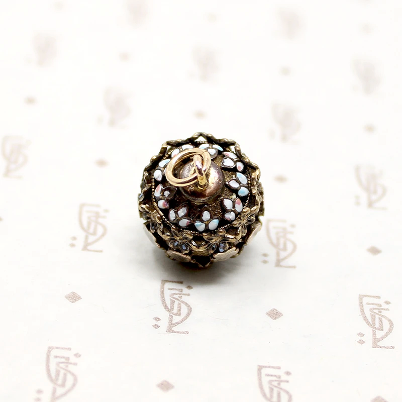 Rings of Flowers Victorian Fob Pendant