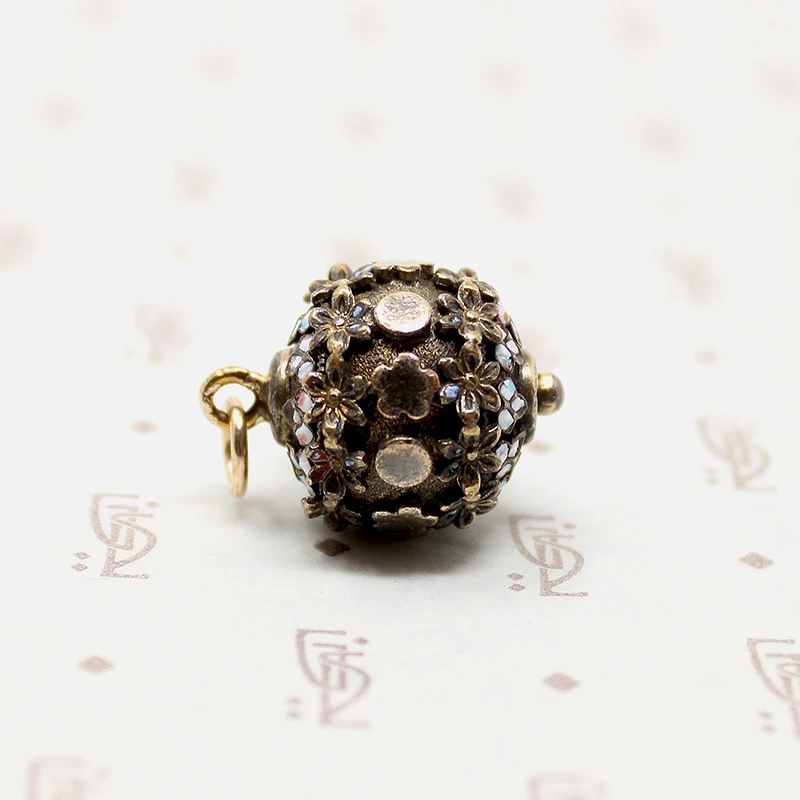 Rings of Flowers Victorian Fob Pendant