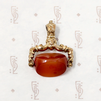 Fiery Red Carnelian Victorian Spinner Fob