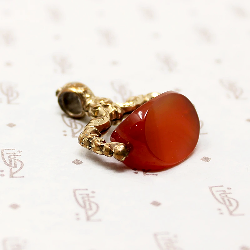 Fiery Red Carnelian Victorian Spinner Fob