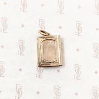 Arts & Crafts Enameled Book Charm with Lord's Prayer