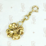 Delightfully Dented Gold Four Leaf Clover Charm