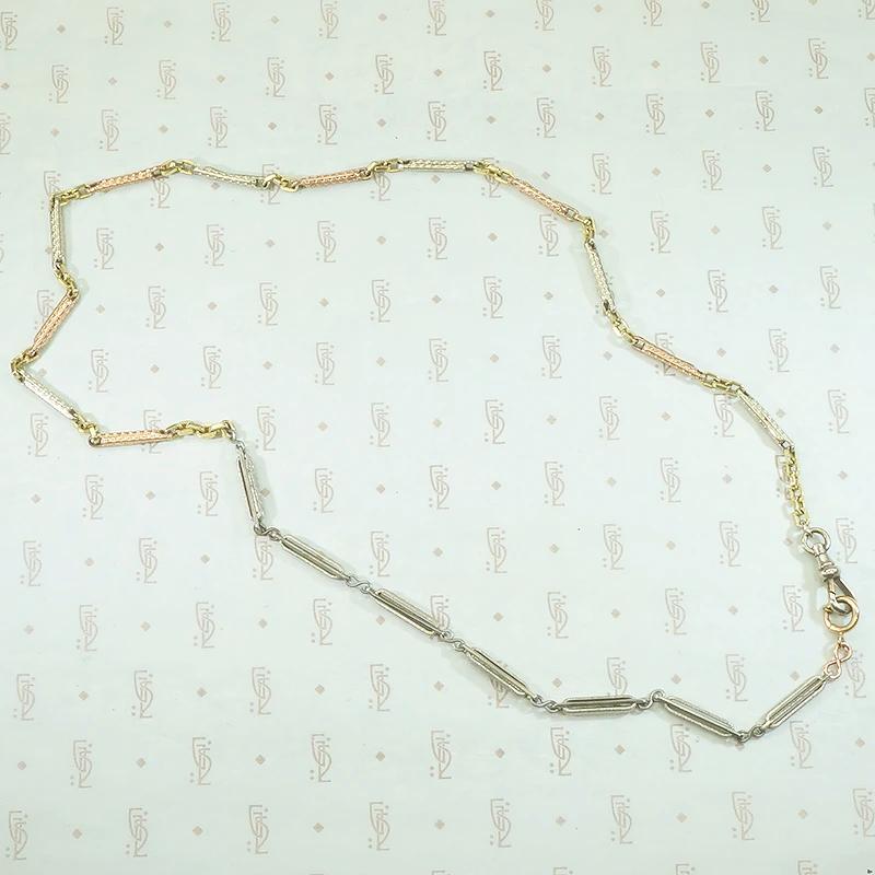 Exquisitely Engraved Tri-Color Fancy Flats Chain by Ancient Influences