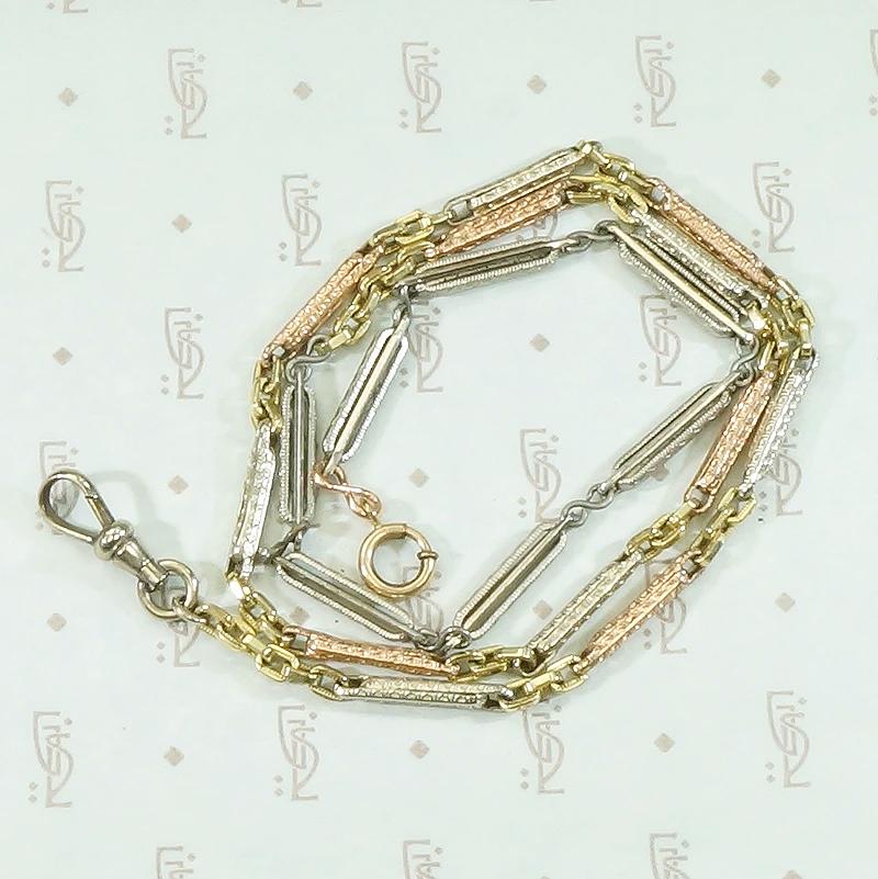 Exquisitely Engraved Tri-Color Fancy Flats Chain by Ancient Influences