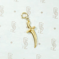 Curvy Little 18k Gold Scimitar Charm