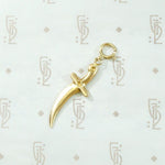 Curvy Little 18k Gold Scimitar Charm
