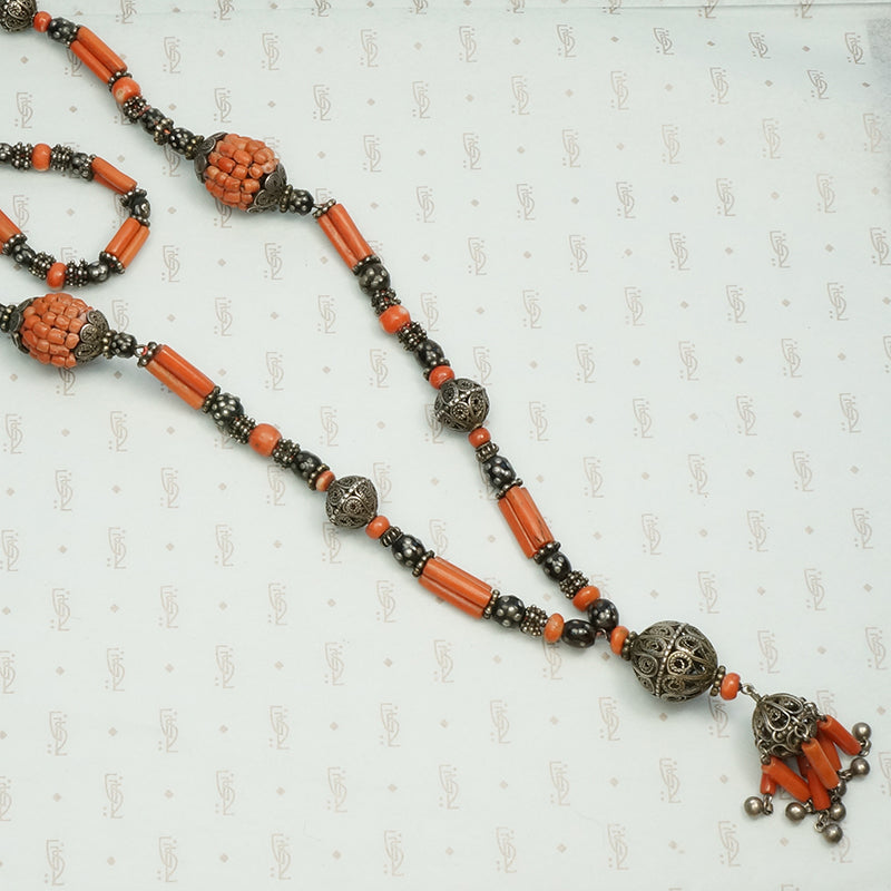 Chinese 19th Century Tasseled Bead Necklace