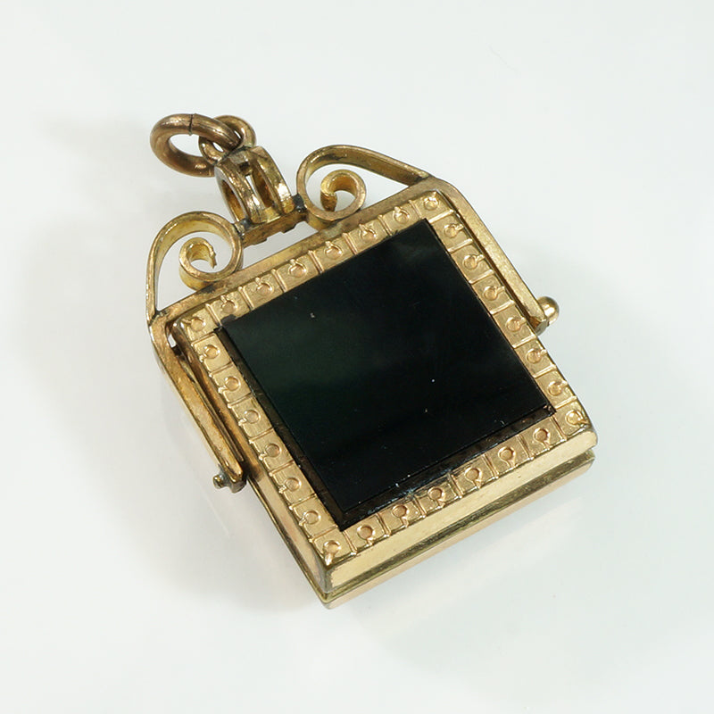 Onyx and Jasper Set Spinning Fob Locket