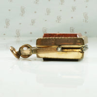 Onyx and Jasper Set Spinning Fob Locket