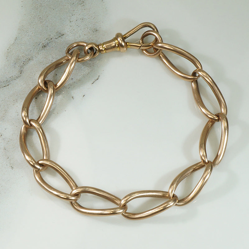 Gorgeous Curvy Curb Chain Gold Bracelet by AI
