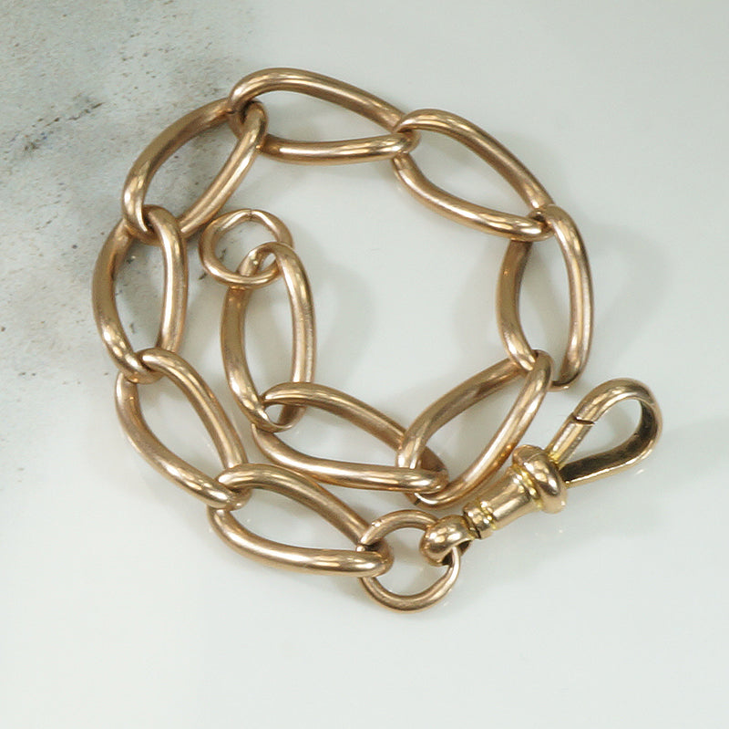 Gorgeous Curvy Curb Chain Gold Bracelet by AI
