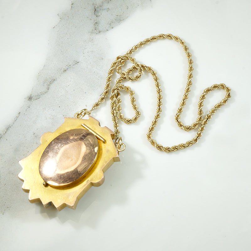 Cattails & Water Lillies Aesthetic Movement Locket