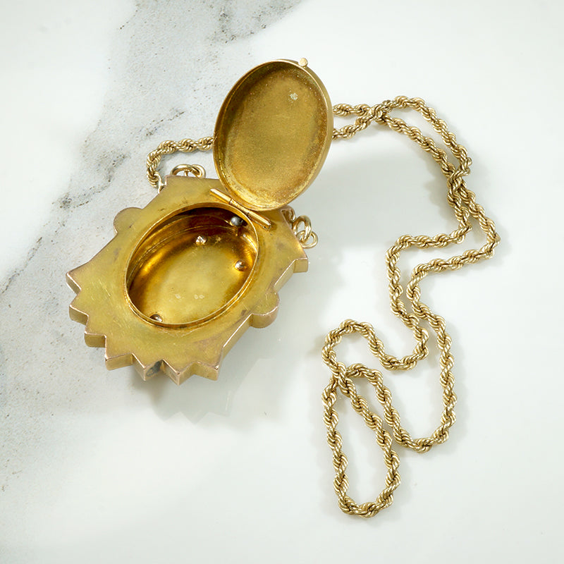 Cattails & Water Lillies Aesthetic Movement Locket
