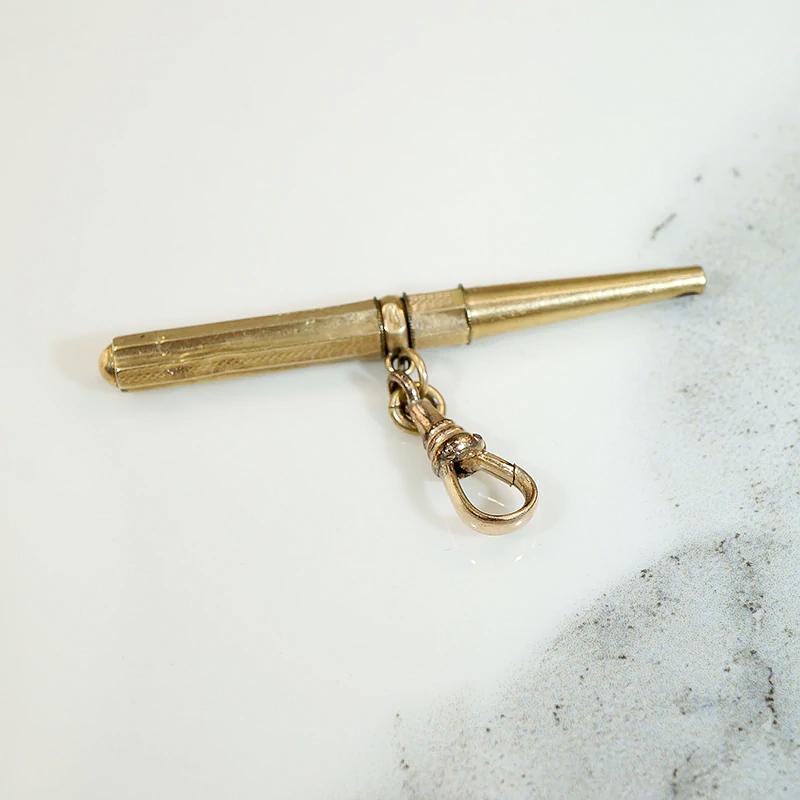 Engraved Gold Sheeted Victorian Watch Key