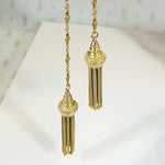 Sassy Tassels Gold Filled Lariat Chain Necklace