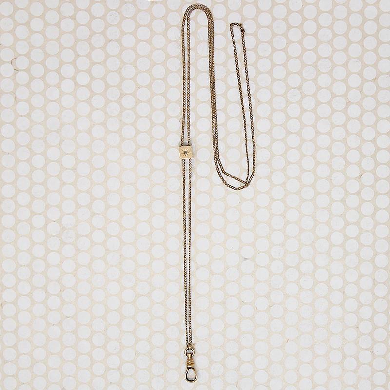 Short Gold Filled Slide Chain with Rose Cut Diamond