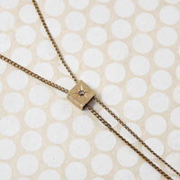 Short Gold Filled Slide Chain with Rose Cut Diamond