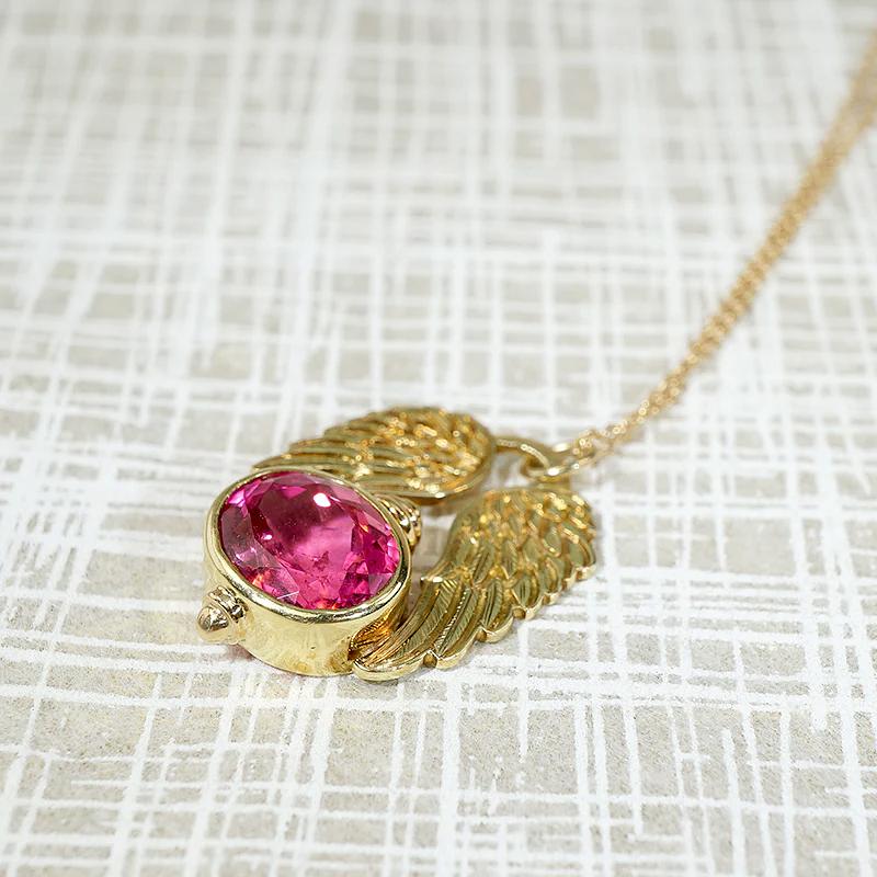 Striking Winged Rubellite Tourmaline Pendant