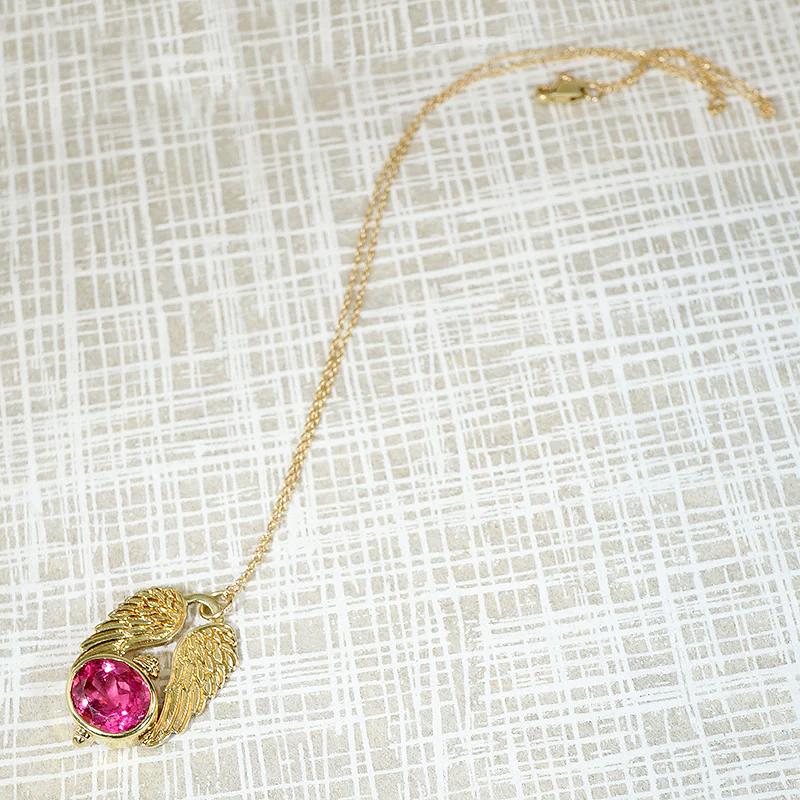 Striking Winged Rubellite Tourmaline Pendant