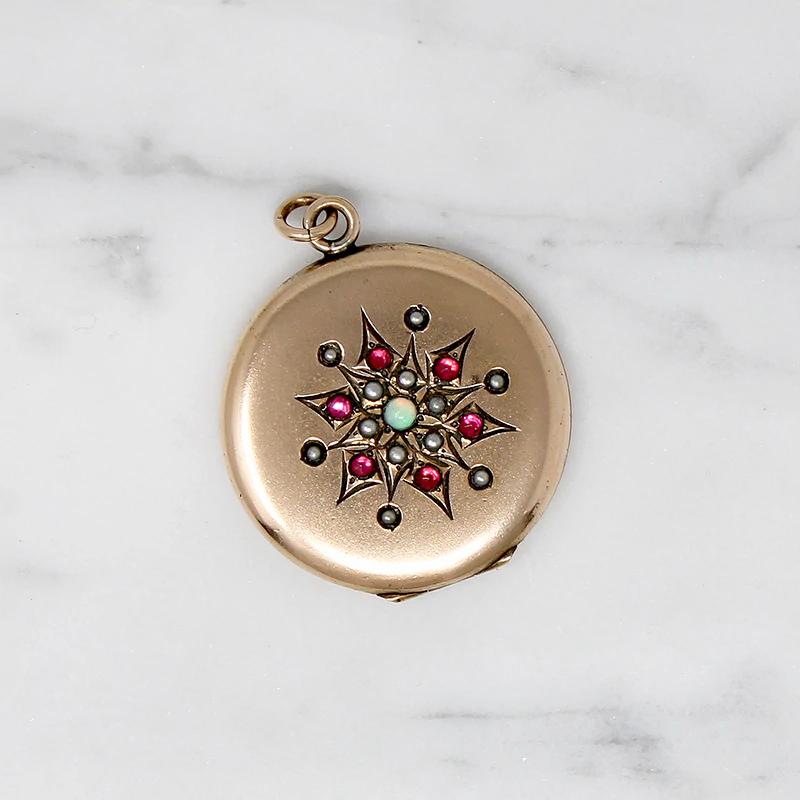 Gem Studded Starry Flower Locket