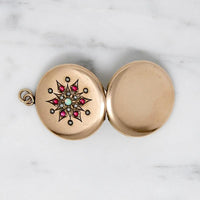 Gem Studded Starry Flower Locket