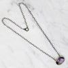 Pretty Purple Amethyst in Sterling Bezel Necklace