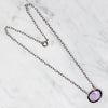 Pretty Purple Amethyst in Sterling Bezel Necklace