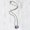 Pretty Purple Amethyst in Sterling Bezel Necklace