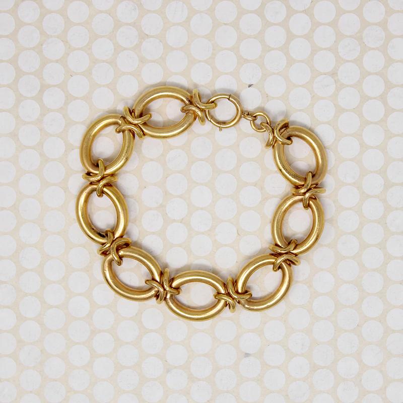 Stylized X & O Gold Filled Link Bracelet