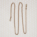 Rosy Gold Filled Engraved Link Chain with Double Hooks