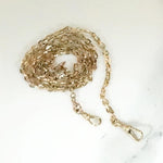 Rosy Gold Filled Engraved Link Chain with Double Hooks