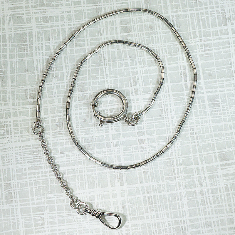 Vintage Slinky Silver Watch Chain with Big Bolt
