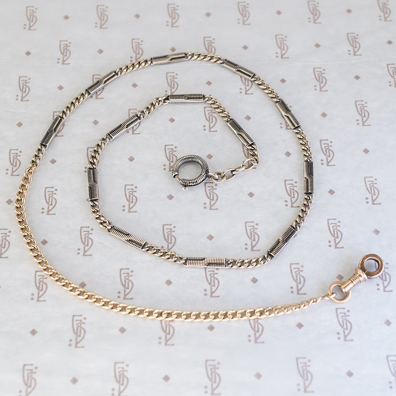 Niello and Gold Swivel and Bolt Chain