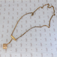 The Suspended Cube Gold Fob Necklace by Ancient Influences