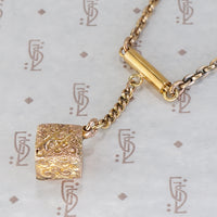 The Suspended Cube Gold Fob Necklace by Ancient Influences