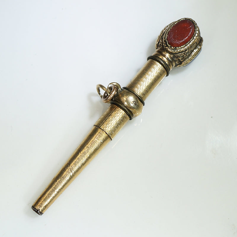 Triple Agate Georgian Watch Key Pendant