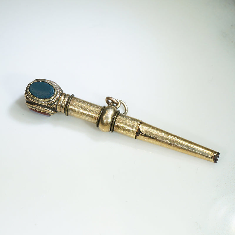 Triple Agate Georgian Watch Key Pendant