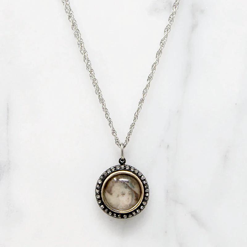 Miniature Portrait in Rose Cut Diamond Frame by Ancient Influences