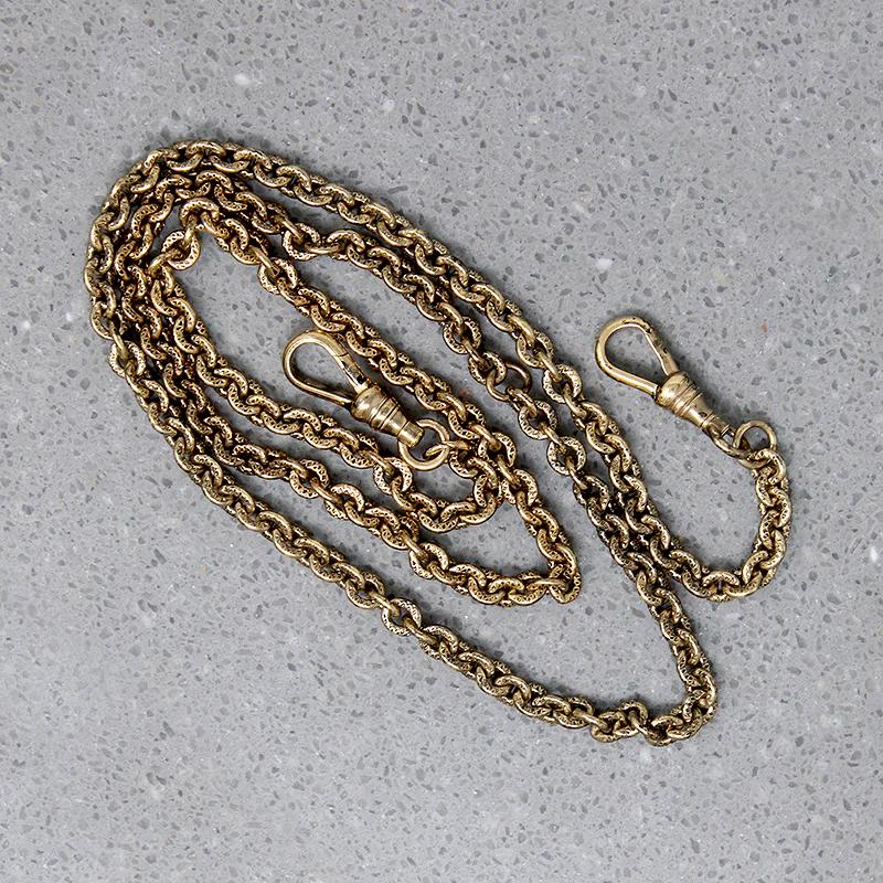 Antiqued & Engraved Double Hook Gold Filled Chain by AI