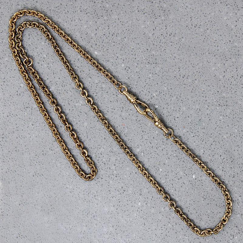 Antiqued & Engraved Double Hook Gold Filled Chain by AI