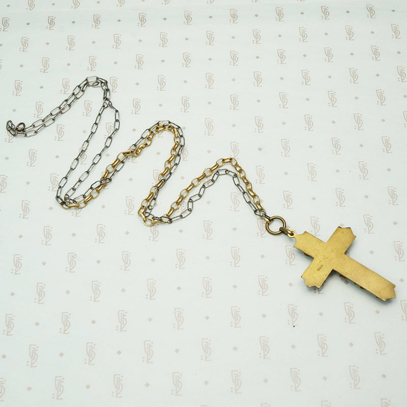 Rose Covered Cross Necklace