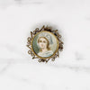 Miniature Portrait Victorian Lace Pin