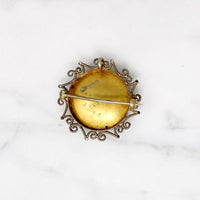 Miniature Portrait Victorian Lace Pin