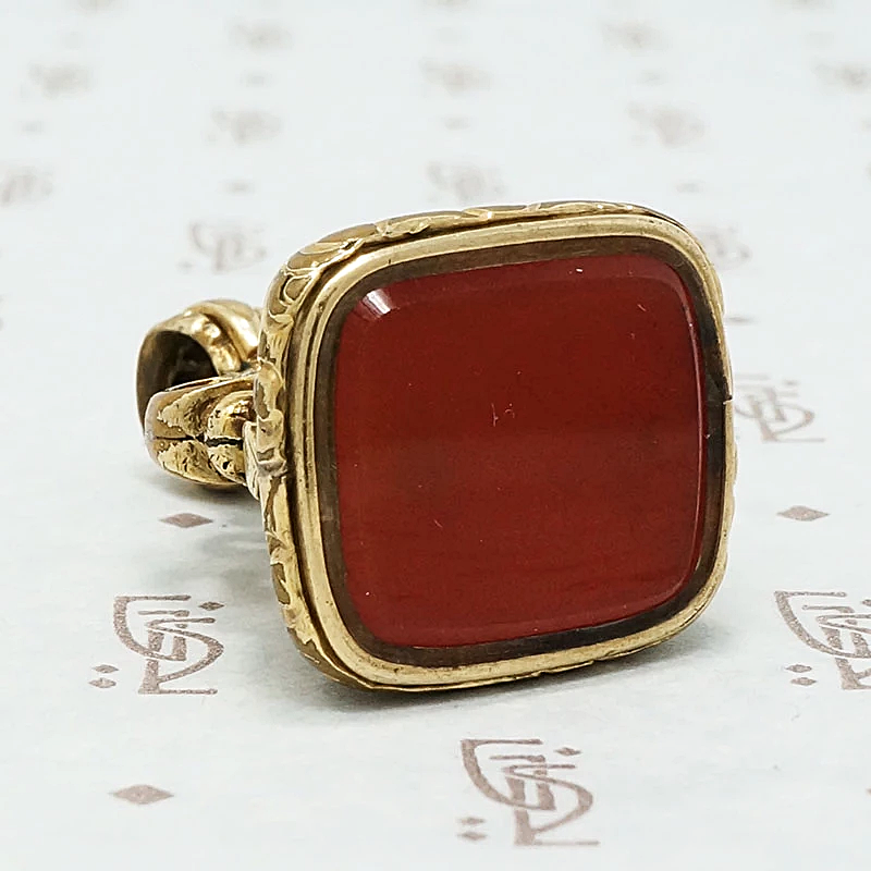 Pretty Victorian Fob in the French style set with a Carnelian