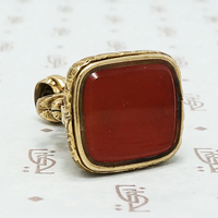 Pretty Victorian Fob in the French style set with a Carnelian