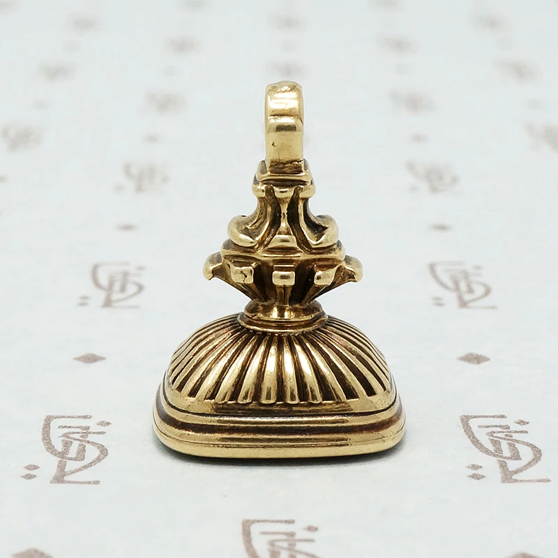Gold Victorian Carved Carnelian Seal Fob in Neoclassical Style
