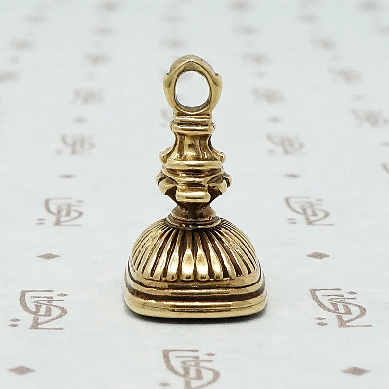 Gold Victorian Carved Carnelian Seal Fob in Neoclassical Style