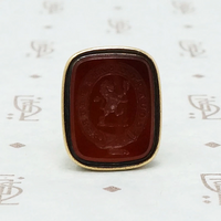 Gold Victorian Carved Carnelian Seal Fob in Neoclassical Style
