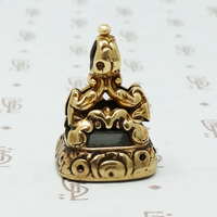Rose adorned Early 19th c Gold Chalcedony Seal Fob