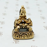 Rose adorned Early 19th c Gold Chalcedony Seal Fob